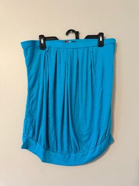 Turquoise Blue Women's Pleated Tube Top